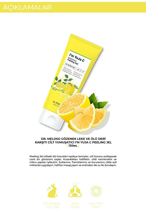 DR. MELOSO I'm Yuja C Vitamini Aydınlatıcı Ve Pürüzsüzleştirici Yüz Peeling Jeli 130 ml görsel 4