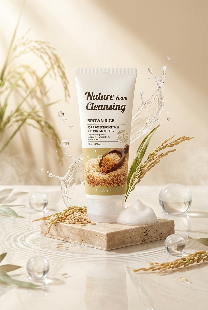 FOODAHOLIC Nature Foam Cleansing Brown Rice / Kahverengi Pirinç Özlü Yüz Temizleme Köpüğü