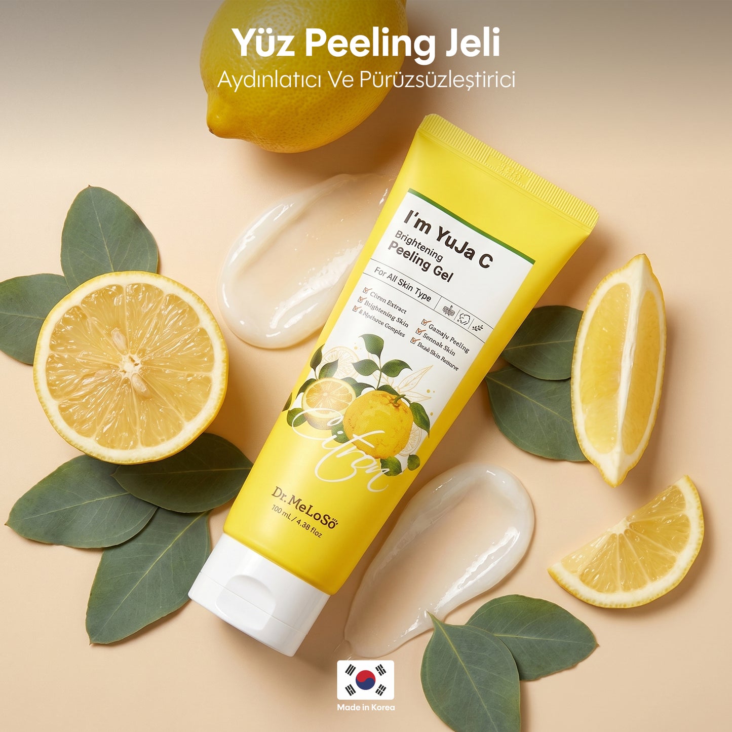 DR. MELOSO I'm Yuja C Vitamini Aydınlatıcı ve Pürüzsüzleştirici Yüz Peeling Jeli 130 ml