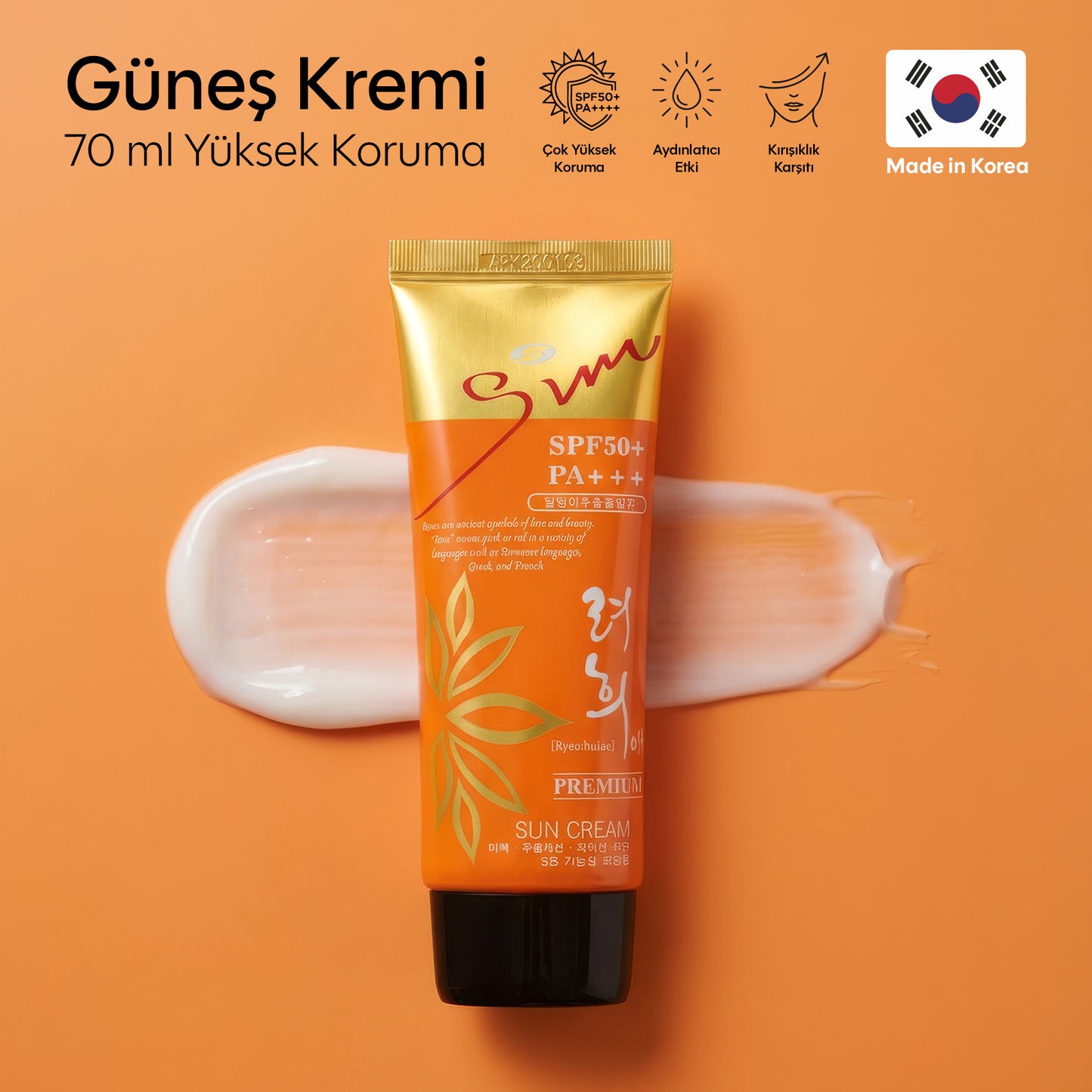 FOODAHOLIC Premium Sun Adenozin Içeren Yapışkan His Bırakmayan Leke Karşıtı Spf50+pa+++ Uva&uvb Güneş Kremi