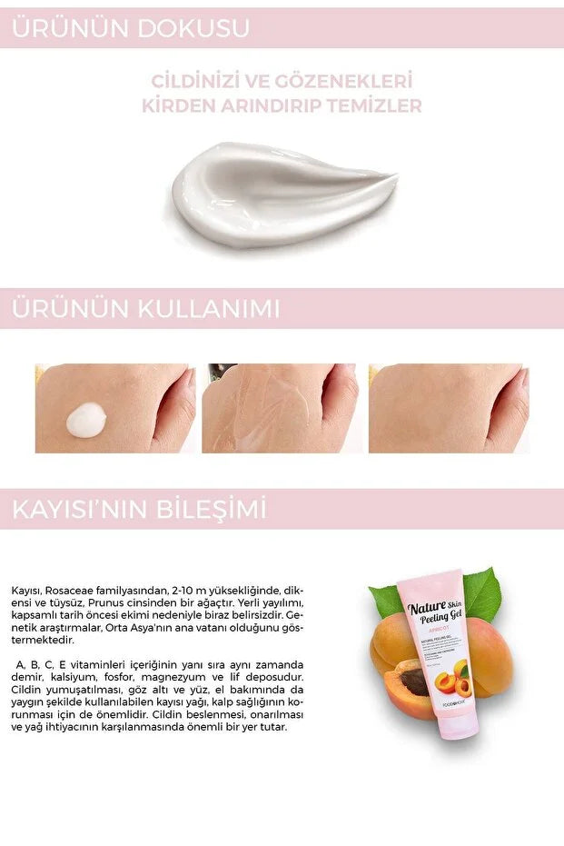 FOODAHOLIC Hassas Ve Lekeli Ciltler Için Renk Açıcı Arındırıcı Kayısı Özlü Peeling Jel Büyük Boy 150 ml görsel 3