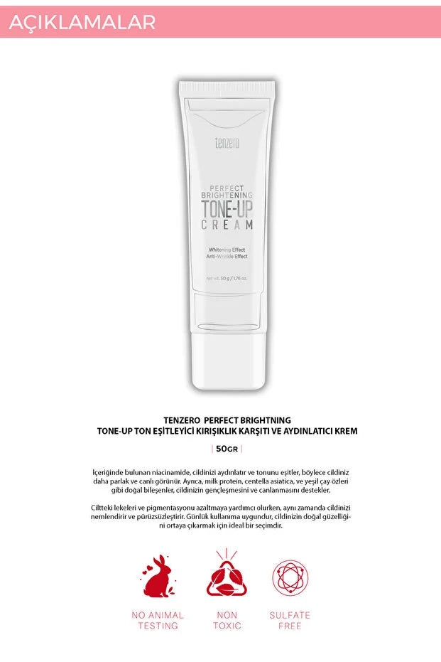 TENZERO Beyazlatıcı Aydınlatıcı Ve Kırışıklık Karşıtı Besleyici Tone-up Krem 50g görsel 2