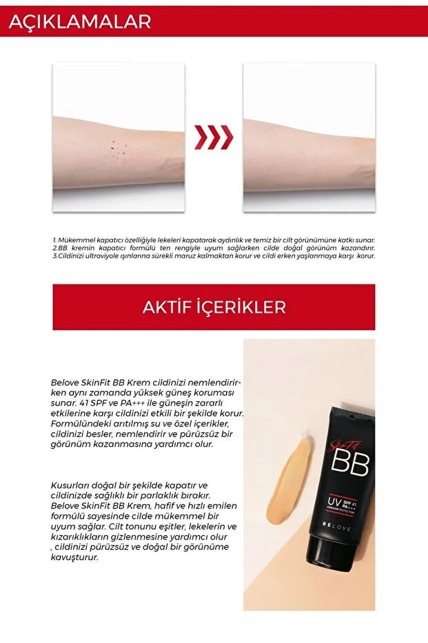 FOODAHOLIC Skinfit Bb Krem 41spf Pa Güneş Koruyucu Kore Bb Krem Uva/uvb Korumalı Kapatıcı Bb Krem görsel 2