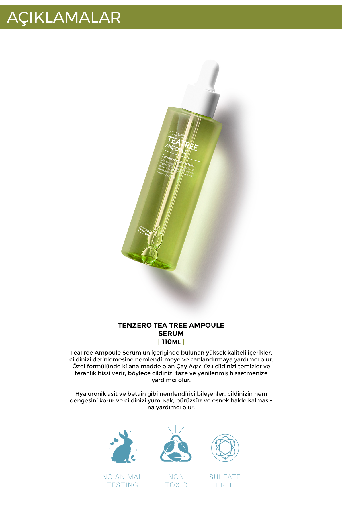 TENZERO Çay Ağacı Özlü Temizleyici Ampul Serum 110 ml görsel 4