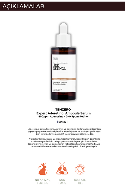 TENZERO Retinol Ve Adenozin Içeren Cilt Bariyerini Güçlendirici Yaşlanma Karşıtı Ampul Serum 50ml görsel 4