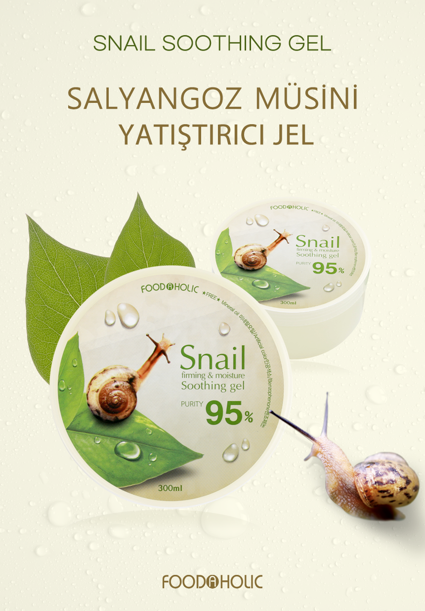 FOODAHOLIC Saf Organik Kore Salyangoz Moisture Soothing Jel Krem 300 ml görsel 2