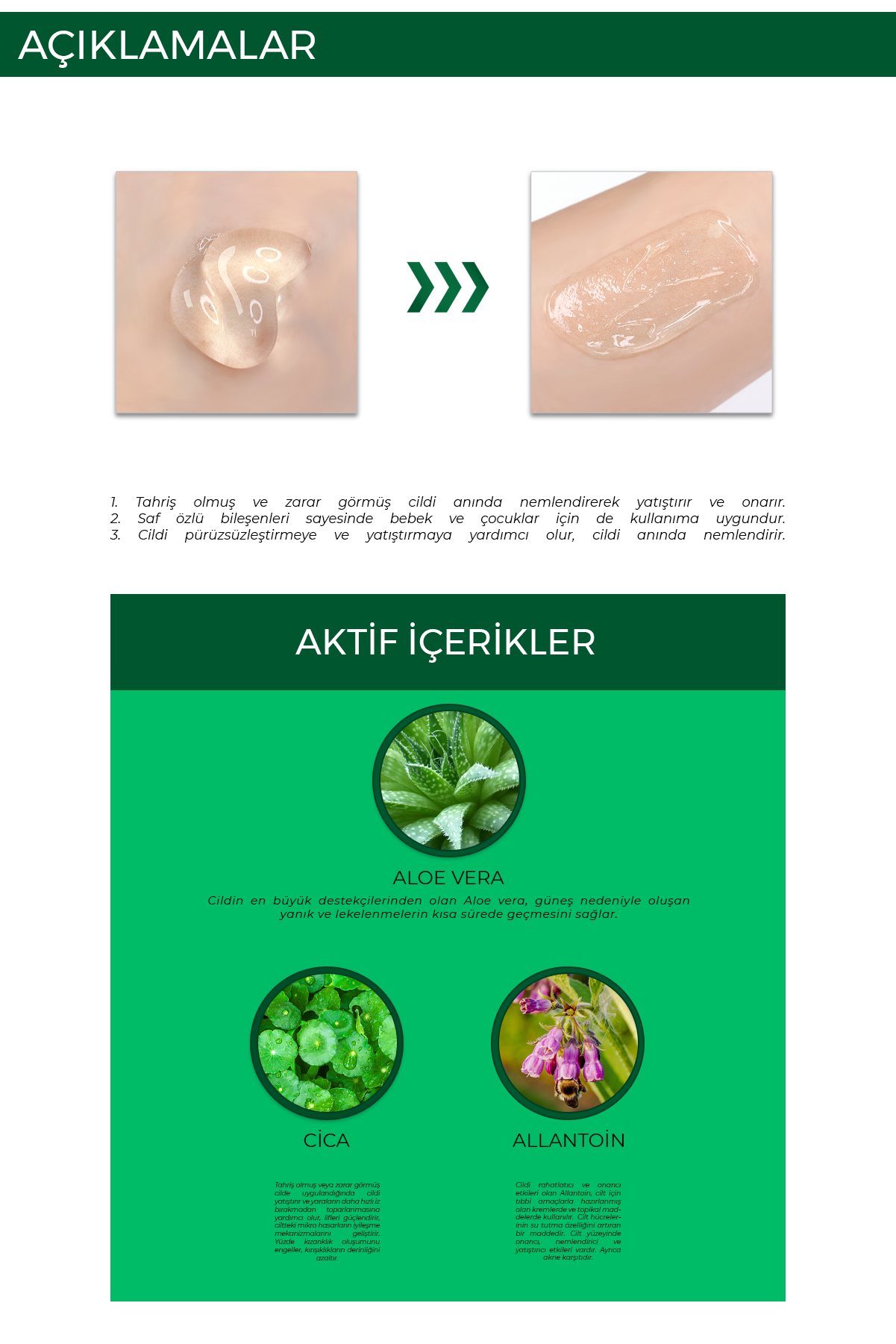 FOODAHOLIC Saf Organik Kore Aloe Vera Yatıştırıcı Soothing Jel Krem 100 ml görsel 3