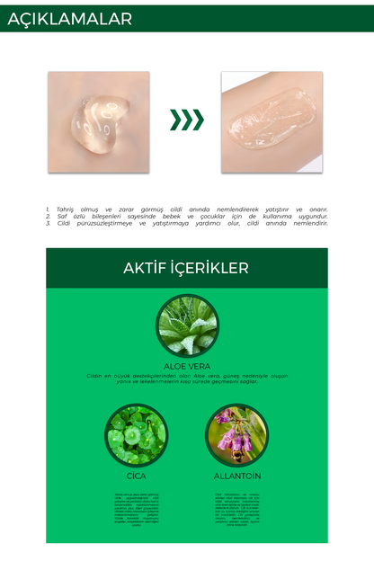 FOODAHOLIC Saf Organik Kore Aloe Vera Yatıştırıcı Soothing Jel Krem 100 ml görsel 3