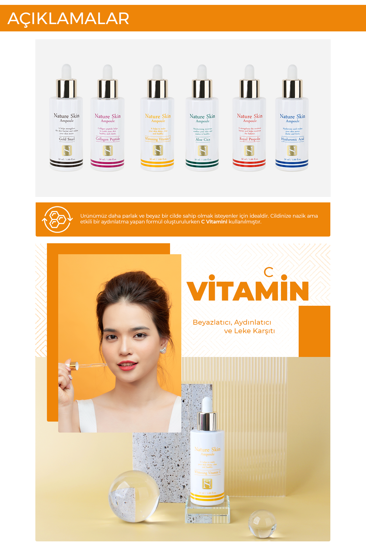 FOODAHOLIC Aydınlatıcı Beyazlatıcı Ve Leke Karşıtı Niacinamide Içeren Vitamin C Ampoule Serum 50ml görsel 5