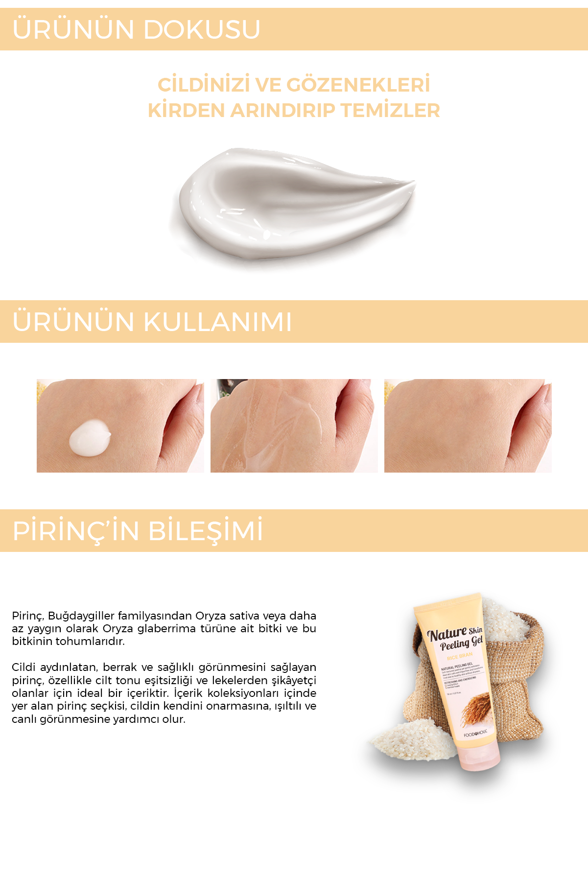 FOODAHOLIC Hassas Ve Donuk Ciltler Için Beyazlatıcı Aydınlatıcı Pirinç Kepeği Peeling Jel (büyük Boy) 150 ml görsel 3