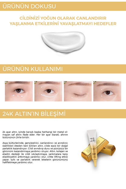 FOODAHOLIC 24k Altın Özlü  Gainbichaek Jin Göz Çevresi Kremi 40 ml görsel 5