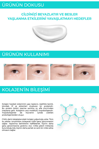FOODAHOLIC Kolajen Göz ve Yüz Kremi 40 ml Yaşlanma Karşıtı Nemlendirici Aydınlatıcı Bakım görsel 4