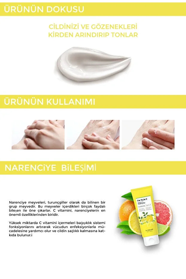 DR. MELOSO I'm Yuja C Vitamini Aydınlatıcı Ve Pürüzsüzleştirici Yüz Peeling Jeli 130 ml görsel 2
