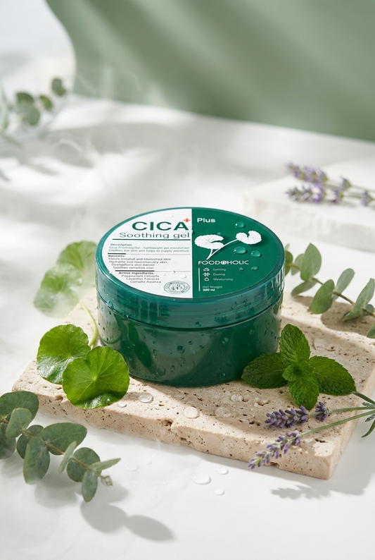 FOODAHOLIC Centella Asiatica Saf Organik Yatıştırıcı Ve Akne Karşıtı Kore Cica Soothing Jel Krem 300ml