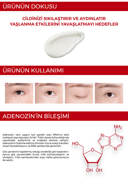 TENZERO MADE IN KOREA_Adenozin İçerir, Göz Altı Morlukları ve Kırışıklıkları Önler, Beyazlatıcı krem, 12 ml görsel 5