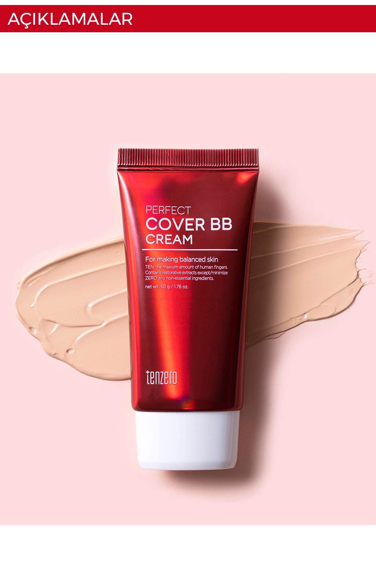 TENZERO Perfect Cover Bb Krem Kapatıcı Ve Koruyucu Yatıştırıcı 50 gr görsel 5