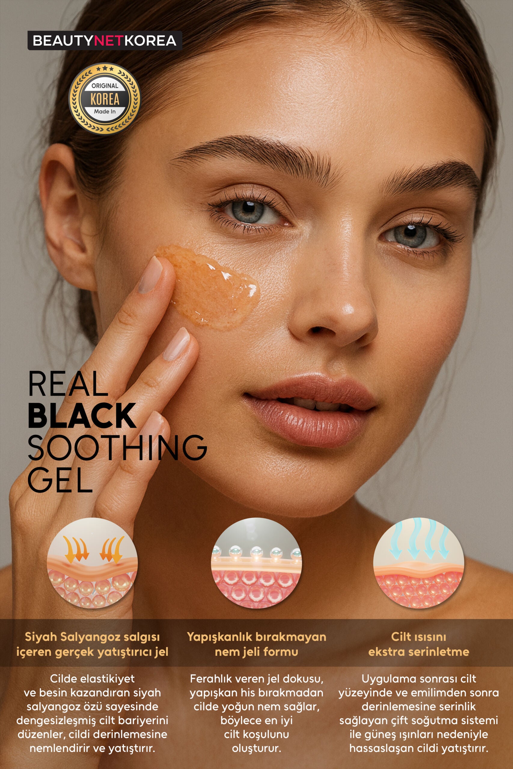 FOODAHOLIC PATENTLİ Anti Sebum P | Siyah Salyangoz Özlü Jel %98 | Yatıştırıcı & Nemlendirici | Tüm Cilt Tipleri görsel 2