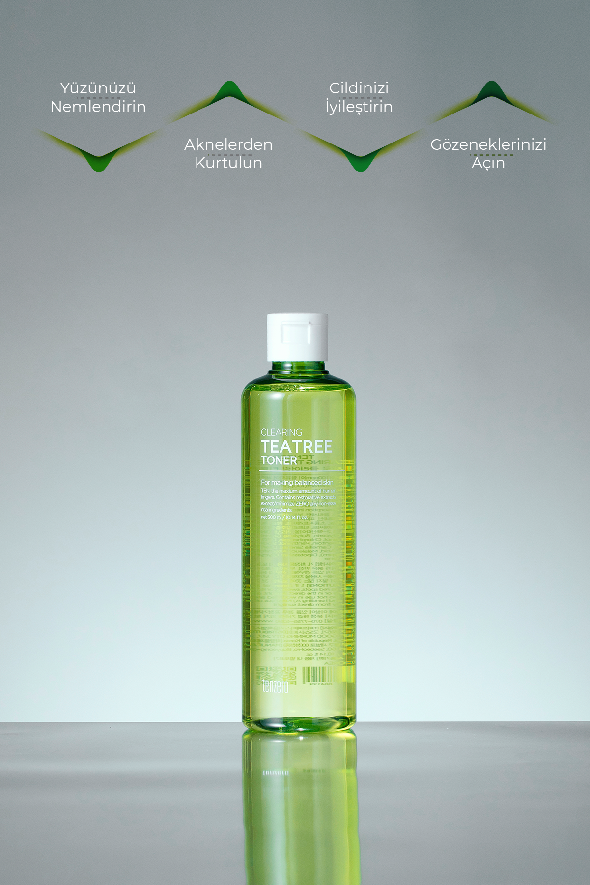 TENZERO Yenileyici Gözenek Karşıtı Yoğun Nemlendirici Ve Akne Karşıtı Çay Ağacı Özü Içeren Toner 300ml görsel 5