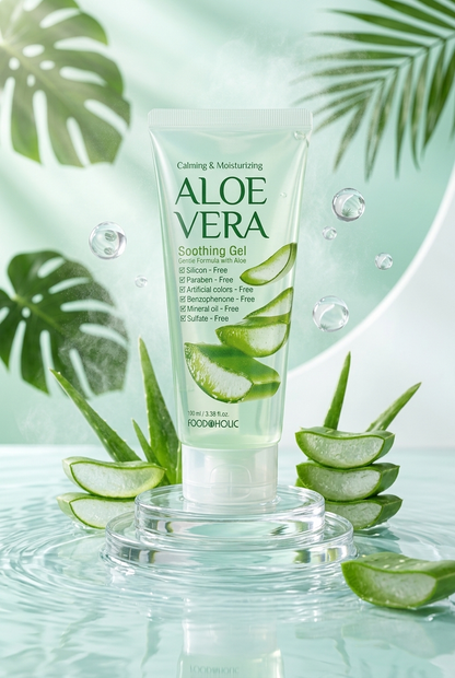 FOODAHOLIC Saf Organik Kore Aloe Vera Yatıştırıcı Soothing Jel Krem 100 ml