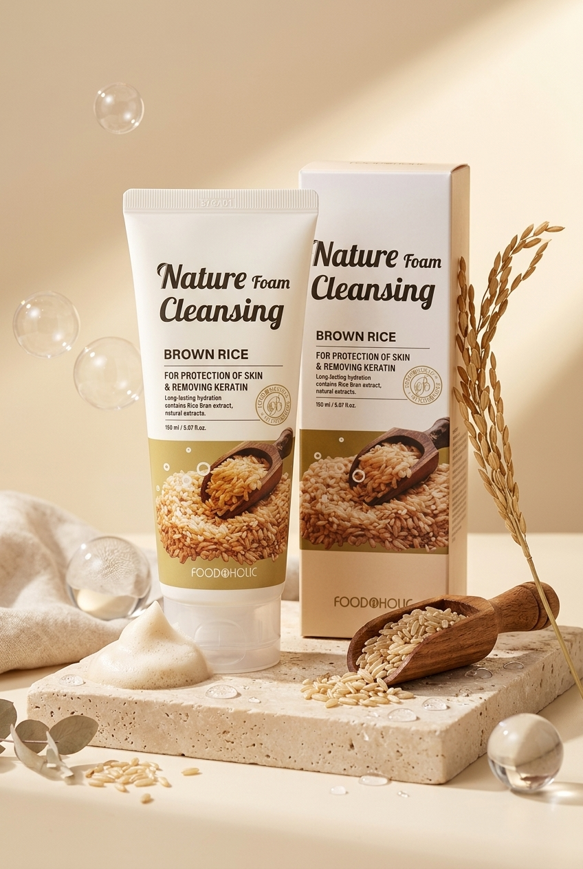 FOODAHOLIC Nature Foam Cleansing Brown Rice / Kahverengi Pirinç Özlü Yüz Temizleme Köpüğü - Genel Bakış
