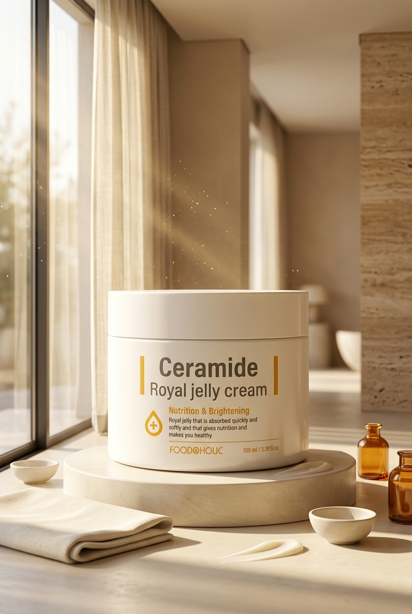 FOODAHOLIC Ceramide Aydınlatıcı Sıkılaştırıcı Ve Leke Karşıtı Nemlendirici Saf Arı Sütü Krem 100 ml