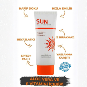 FOODAHOLIC MADE IN KOREA_Adenozin Içeren Yapışkan His Bırakmayan Leke Karşıtı Spf50+ Pa+++ UVA/UVB 70 ml